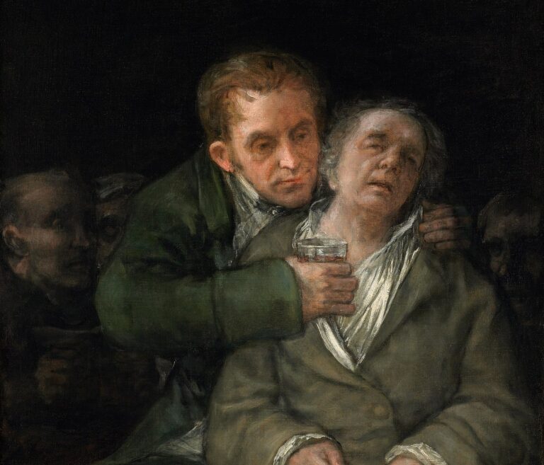 Sickness in art: Francisco Goya, Self-Portrait with Dr Arrieta, 1820, Minneapolis Institute of Art, Minneapolis, MN, USA. Detail.
