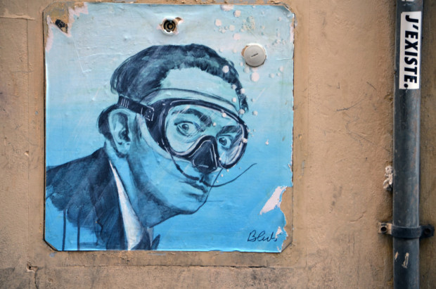 Blub, Street art inspired by Salvador Dali, Florence, Italy