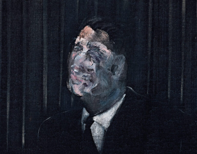Man in Blue by Francis Bacon: Francis Bacon, Man in Blue VII, 1954, private collection. Detail.
