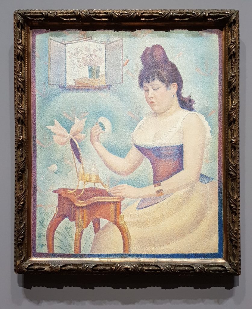 Georges Seurat, Young Woman Powdering Herself, ca 1888-90, The Samuel Courtauld Trust, The Courtauld Gallery, London - post-impressionism
