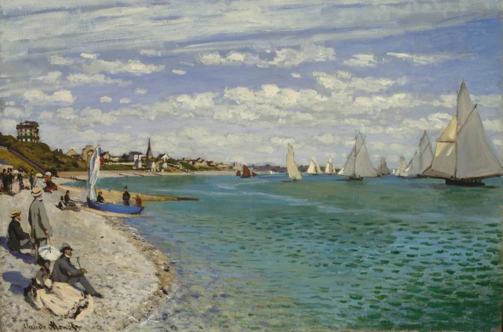 All About Sailing In Painting DailyArt Magazine   Claude Monet Regatta At Sainte Adresse 1867 Trivium Art History 1 Scaled E1660655482568 1024x677 