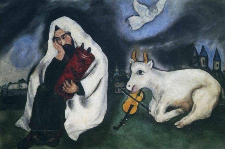 loneliness art: Marc Chagall, Solitude, 1933, Tel Aviv Museum of Art, Tel Aviv, Israel.
