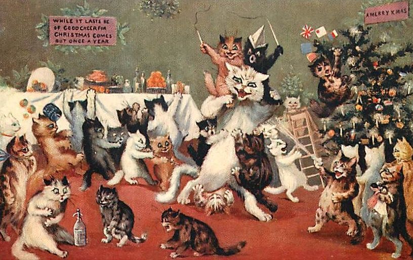 Famous Louis Wain Cat Print the Start of the Race 