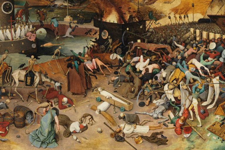 scary paintings: Pieter Bruegel the Elder, The Triumph of Death, 1562, Museo del Prado, Madrid, Spain. Detail.
