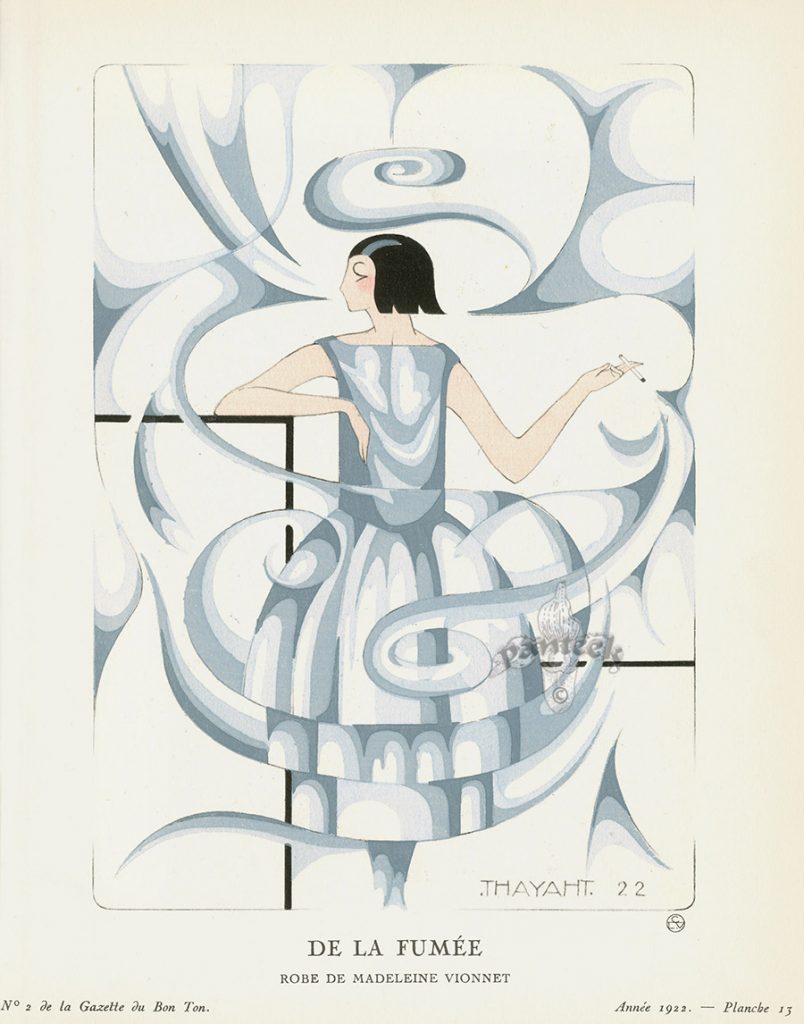 Futurist fashion: Thayaht's illustration titled De la Fumée, 1922, Gazette du Bon Ton. 