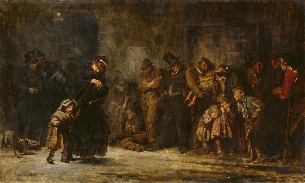 Parenting in art: Luke Fildes, Applicants for Admission to a Casual Ward, 1908, Tate, London, UK.