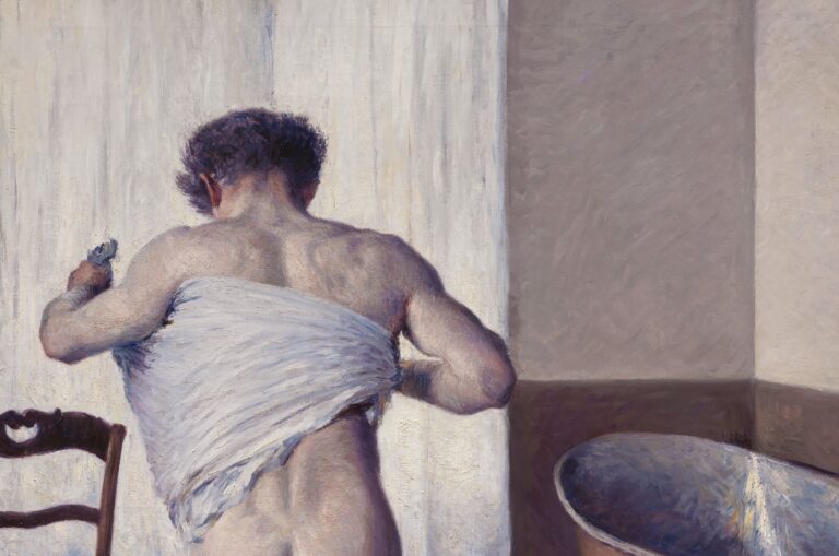 Best Bums in Art: Gustave Caillebotte, Man at His Bath, 1884, Museum of Fine Arts, Boston, MA, USA. Detail.
