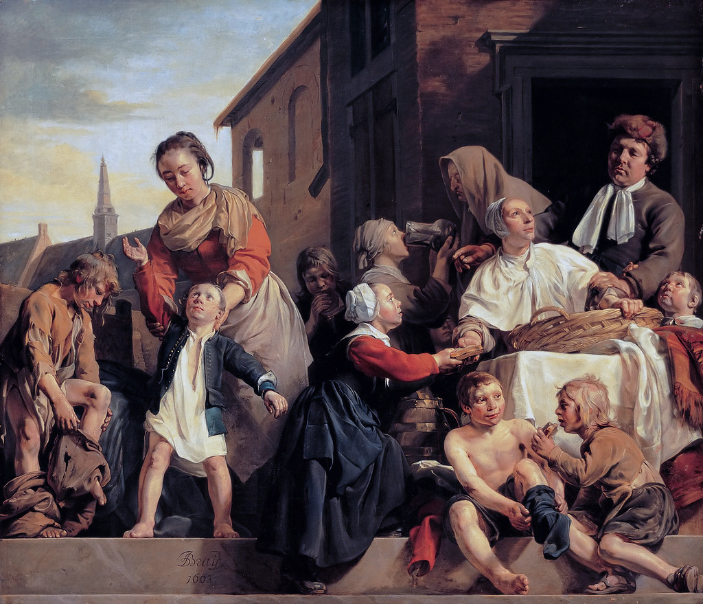 Parenting in art: Jan de Bray, Caring for Orphans, 1663, Frans Hals Museum, Haarlem, Netherlands.