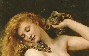 lilith: John Collier, Lilith, 1889, The Atkinson Art Gallery, Southport, UK. Detail.
