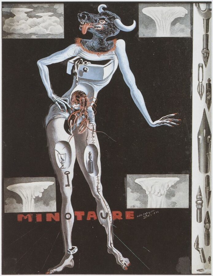 Minotaur: Salvador Dalì, Cover of Minotaure journal, 1936. Wikimedia Commons.
