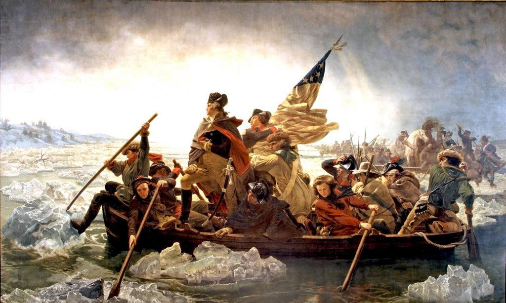 Washington Crossing The Delaware DailyArt Magazine Art History   Washington Crossing The Delaware By Emanuel Leutze MMA NYC 1851 1024x614 