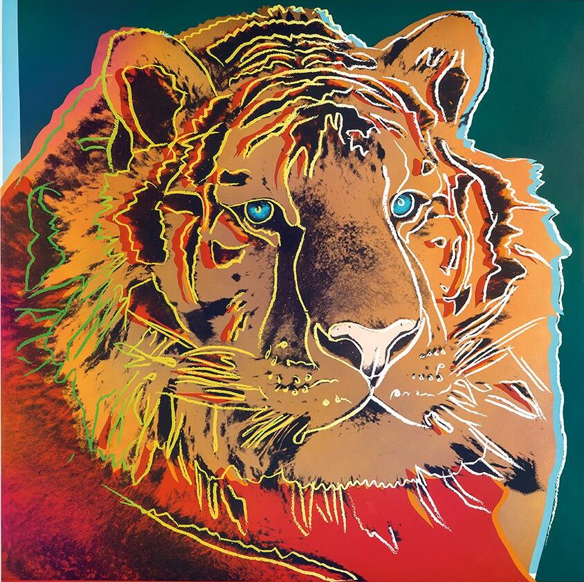 tigers in art: Andy Warhol, Siberian Tiger, 1983. Los Angeles Modern Auctions.
