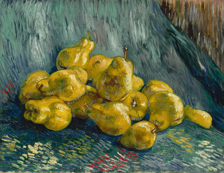 Pears in Art: Vincent Van Gogh, Still Life with Quince Pears, 1888, Galerie Neue Meister, Dresden, Germany.
