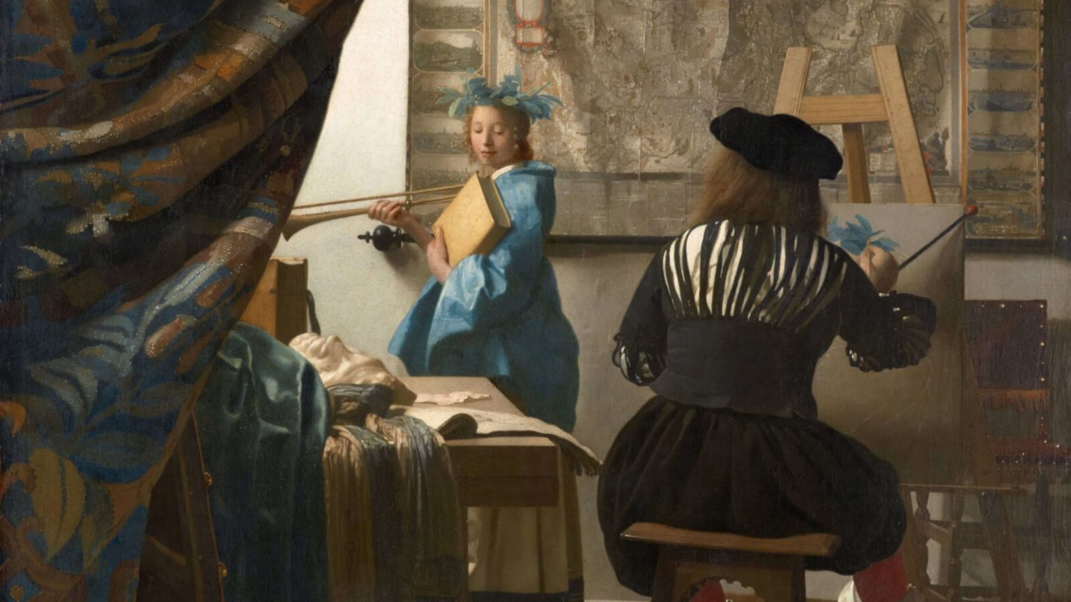 Art Of Painting By Johannes Vermeer DailyArt Magazine   01 Johannes Vermeer Art Of Painting 1668 Kunsthistorisches Museum Vienna Austria 1536x864 