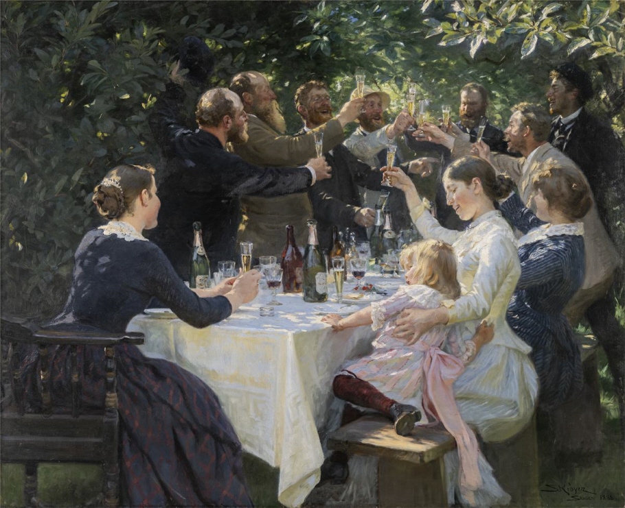 New Year Traditions: Peder Severin Krøyer, Hip, Hip, Hurrah! Artists’ Party, Skagen, 1887–1888, Gothenburg Museum of Art, Gothenburg, Sweden.
