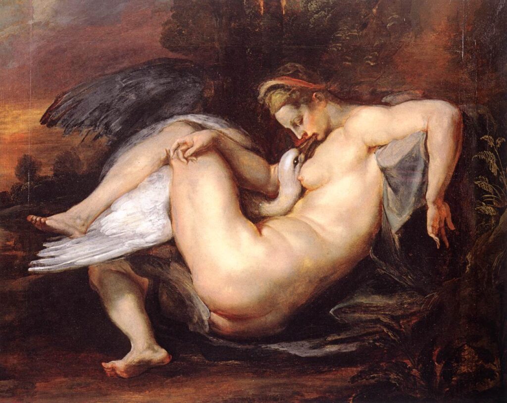 Michelangelo Leda and the Swan: Peter Paul Rubens, Leda and the Swan, 1601, Museum of Fine Arts, Houston, TX, USA

