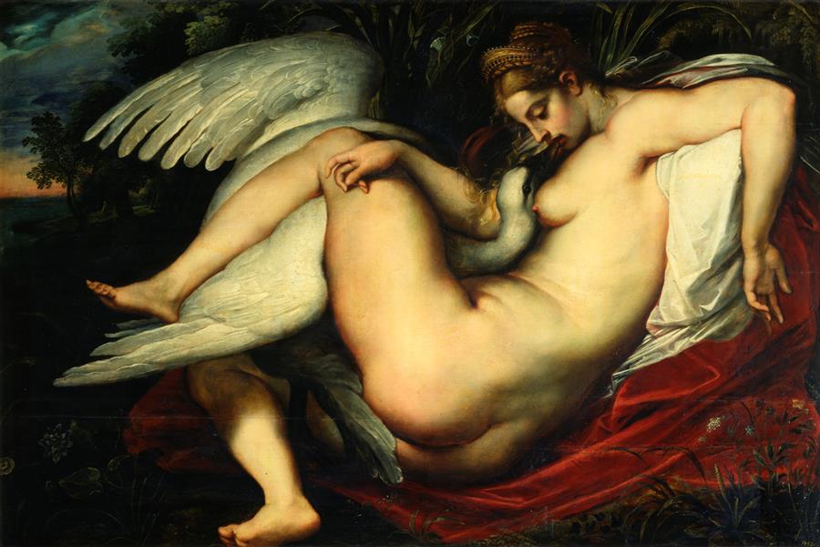 Michelangelo Leda and the Swan: Peter Paul Rubens, Leda and the Swan, 1598-1600, Gemäldegalerie Alte Meister, Dresden, Germany.
