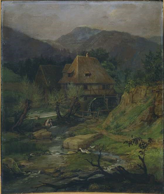 Caroline von der Embde: Caroline von der Embde, Mill at Dörnberg, 1849, New Gallery, Kassel, Germany.
