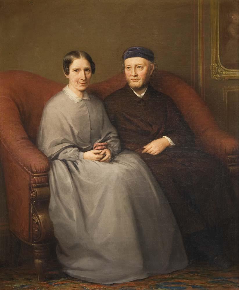 Caroline von der Embde: Caroline von der Embde, Portrait of the Artist’s Parents, 1854, Auktionshaus Bergmann.
