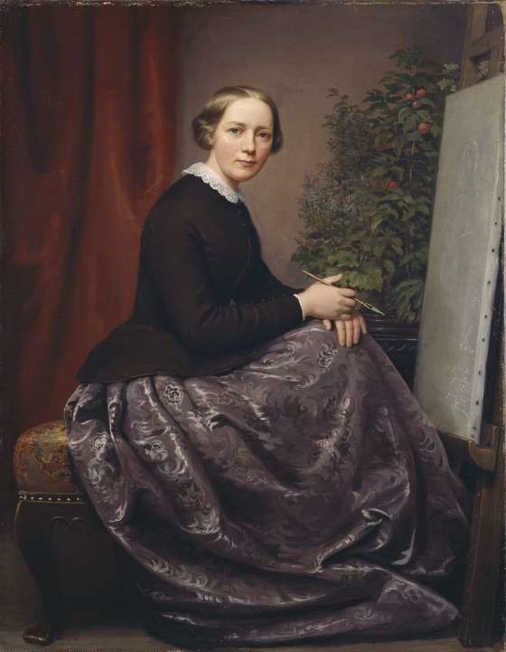 Caroline von der Embde: Caroline von der Embde, Self-Portrait, 1855, New Gallery, Kassel, Germany.
