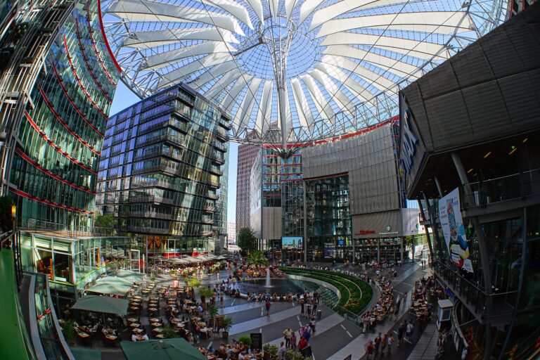 Helmut Jahn: Helmut Jahn, Sony Center, 1998, Berlin, Germany. Photograph by Fabian Sandner via Wikimedia Commons (CC BY-SA 4.0).
