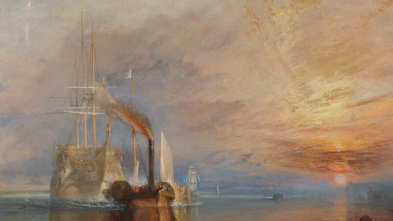 Fighting Temeraire: J. M. W. Turner, Fighting Temeraire, 1839, National Gallery, London, UK. Detail.
