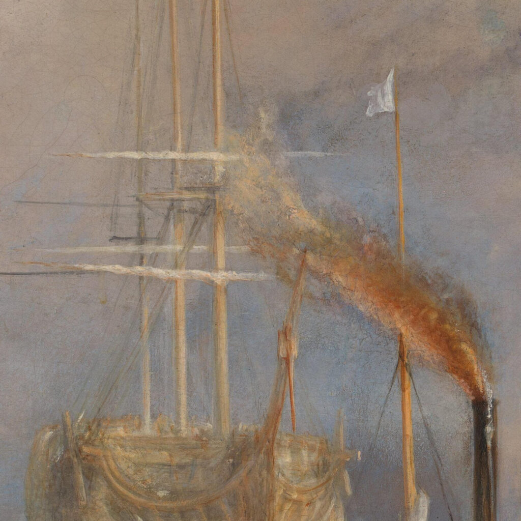 Fighting Temeraire: J. M. W. Turner, Fighting Temeraire, 1839, National Gallery, London, UK. Detail.
