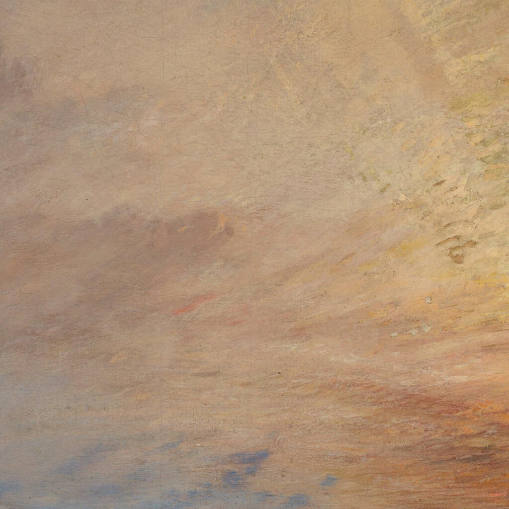 Fighting Temeraire: J. M. W. Turner, Fighting Temeraire, 1839, National Gallery, London, UK. Detail.
