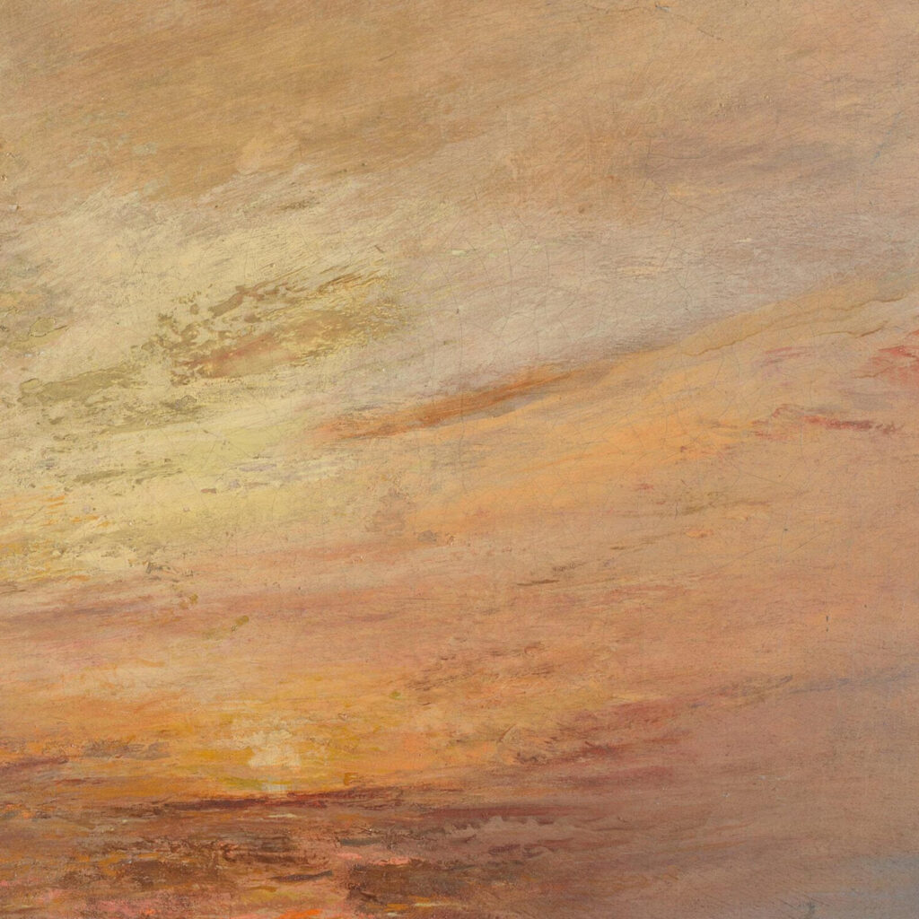 Fighting Temeraire: J. M. W. Turner, Fighting Temeraire, 1839, National Gallery, London, UK. Detail.
