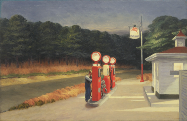 hopper 10 paintings: Edward Hopper, Gas, 1940, Museum of Modern Art, New York City, NY, USA.
