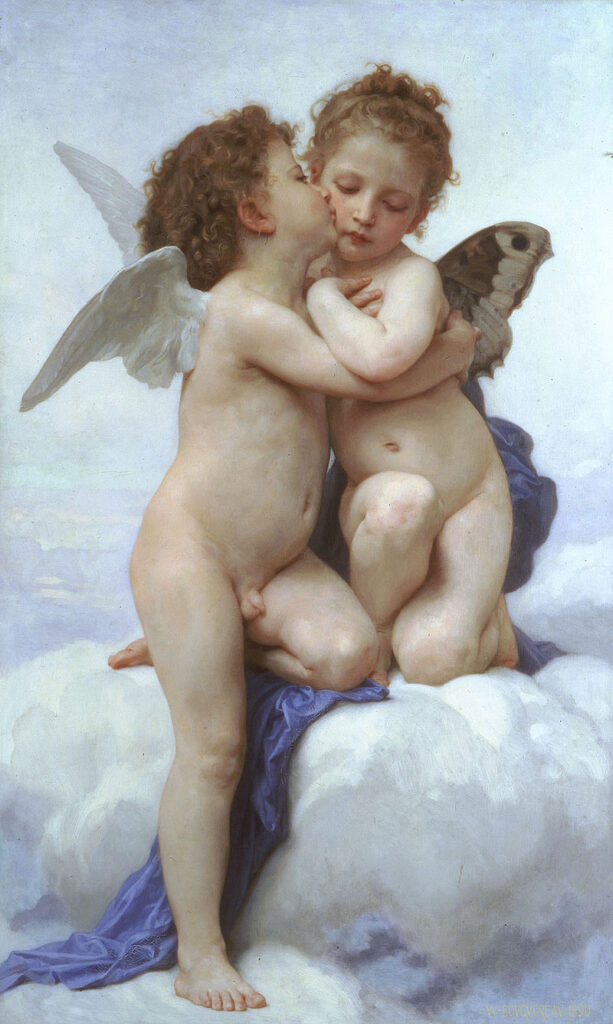 cupid paintings: William-Adolphe Bouguereau, Cupid and Psyche, 1889, private collection.
