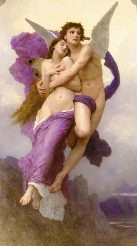 cupid paintings: William-Adolphe Bouguereau, The Abduction of Psyche, 1895, Private collection.
