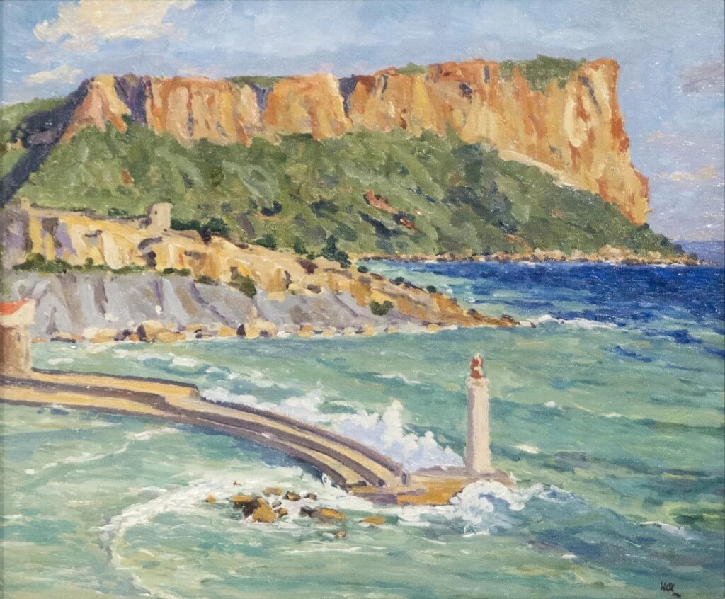 winston churchill painting: Winston Churchill, Coast Scene Near Marseilles, 1935, Heather James Fine Art, Palm Desert, CA, USA.
