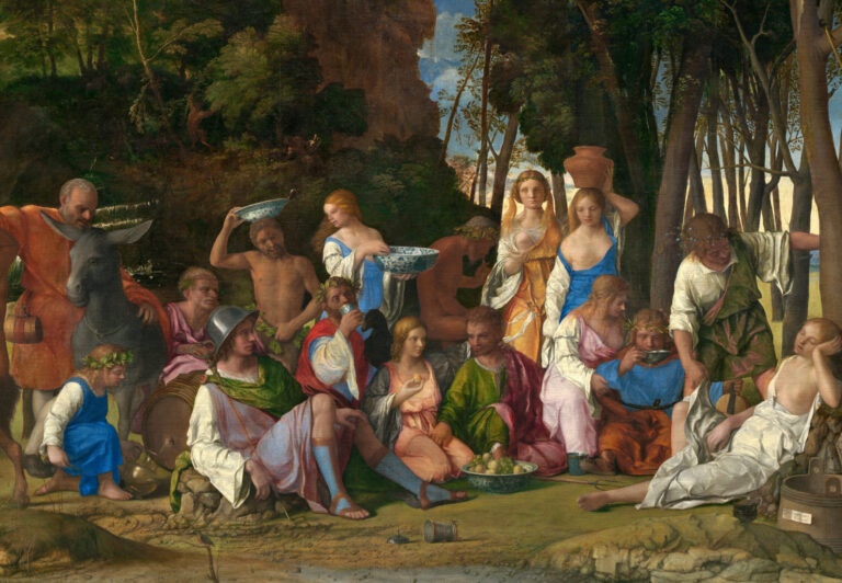 Venetian Renaissance: How to Recognize the Venetian Renaissance: Giovanni Bellini, The Feast of the Gods, 1514, National Gallery of Art, Washington, D.C., USA. Detail.
