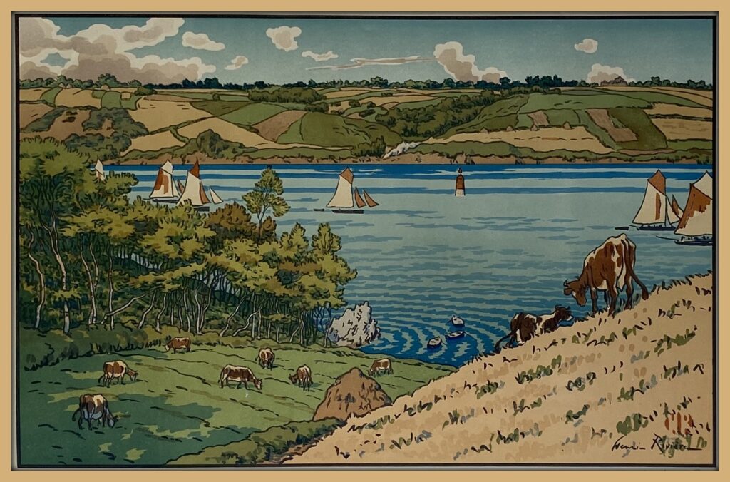 Henri Rivière: 

Henri Rivière, Le Trieux à Kermarie from the series Brittany’s Beautiful Countryside (Le Beau Pays de Bretagne), 1912.


