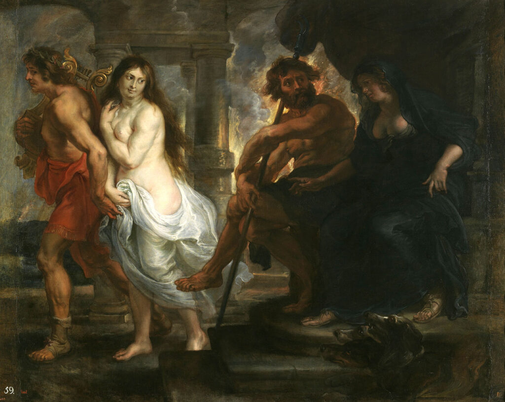 Rubens mythological paintings: Rubens Mythological Paintings: Peter Paul Rubens, Orpheus and Eurydice, 1636-1638, Museo del Prado, Madrid, Spain.
