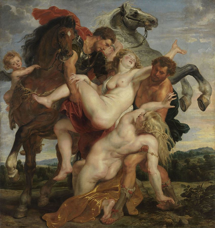 Rubens mythological paintings: Rubens Mythological Paintings: Peter Paul Rubens, The Rape of the Daughters of Leucippus, c. 1618, Alte Pinakothek, Munich, Germany.
