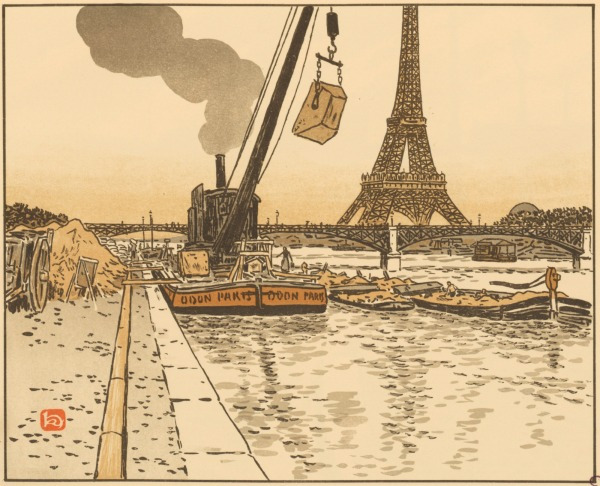 Henri Rivière: Henri Rivière, Plate 13: From the Quai de Passy (Du Quai de Passy) from the series Thirty-Six Views of the Eiffel Tower (Les Trente-six vues de la Tour Eiffel), 1888-1902.
