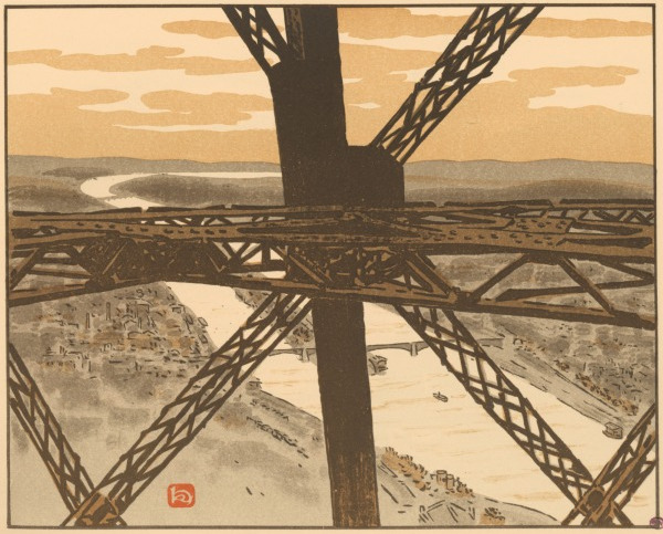 Henri Rivière: Henri Rivière, Plate 25: On the Tower (Dans la Tour) from the series Thirty-Six Views of the Eiffel Tower (Les Trente-six vues de la Tour Eiffel), 1888-1902.
