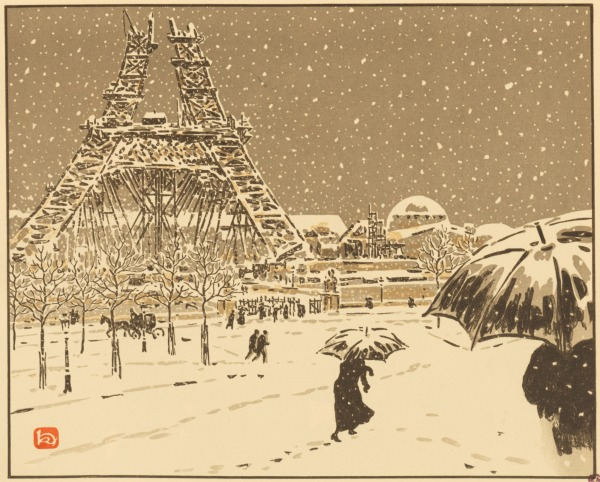 Henri Rivière: Henri Rivière, Plate 3: La Tour en Construction Vue du Trocadéro from the series Thirty-Six Views of the Eiffel Tower (Les Trente-six vues de la Tour Eiffel), 1888-1902.
