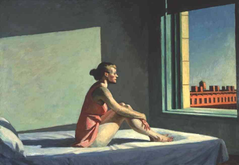 hopper 10 paintings: Edward Hopper, Morning Sun, 1952, Columbus Museum of Art, Columbus, OH, USA.
