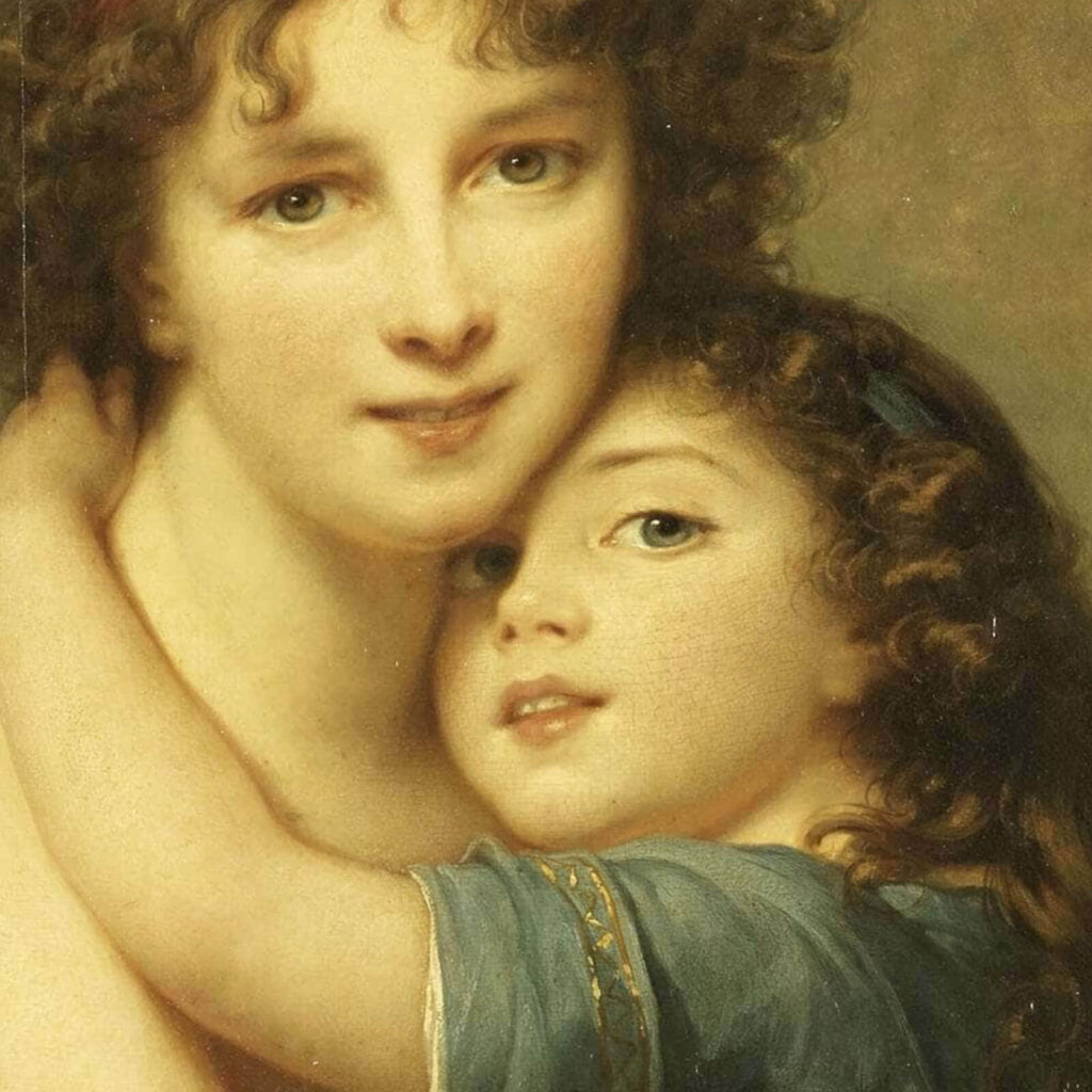 Élisabeth Vigée Le Brun Self-Portrait with Her Daughter: Élisabeth Vigée Le Brun, Self-Portrait with Her Daughter, Julie, 1789, Louvre, Paris, France. Detail.
