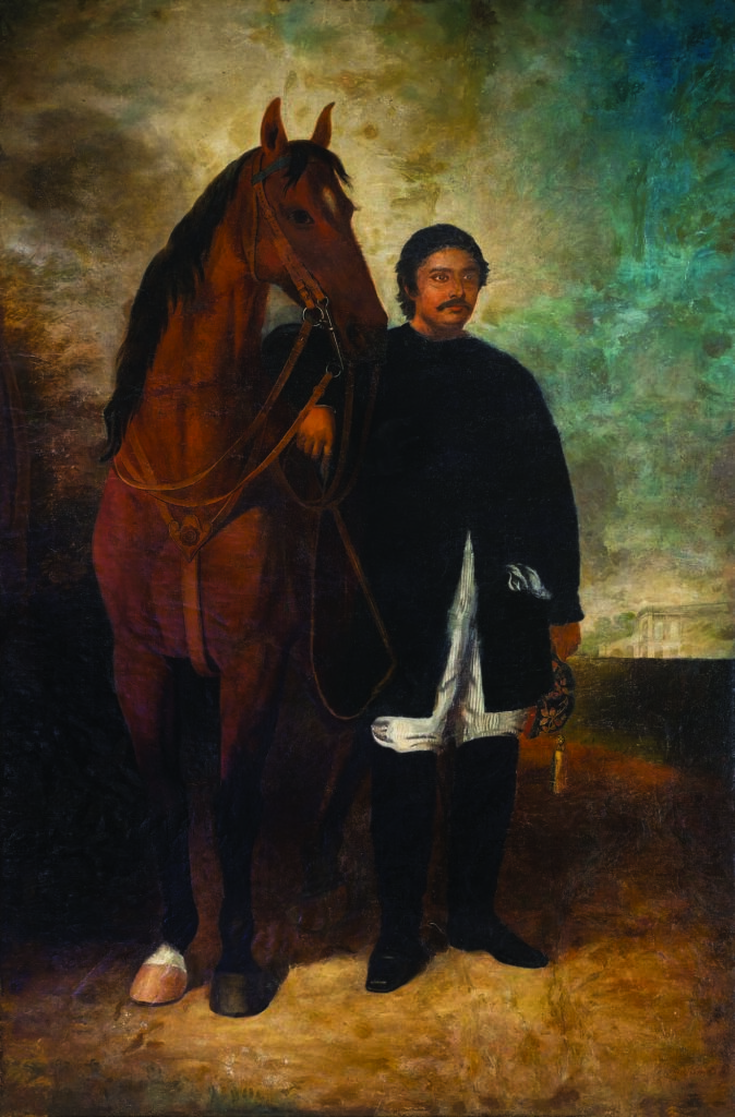 foreign artists in india: Foreign Artists in India: Benjamin Hudson, Portrait of Rajah Pratap Chandra Sinha, oil on canvas, 104 x 68.4 in. AstaGuru.
