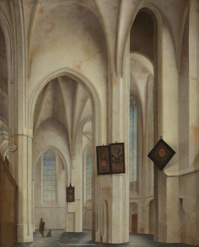 alte pinakothek: Pieter Jansz. Saenredam, The Choir of St. James’s Church in Utrecht, 1642, Bayerische Staatsgemäldesammlungen – Alte Pinakothek, Munich, Germany.
