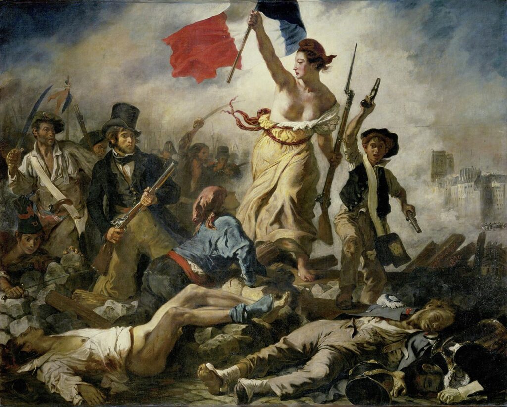 delacroix: Eugène Delacroix, Liberty Leading the People, 1830, Louvre, Paris, France.
