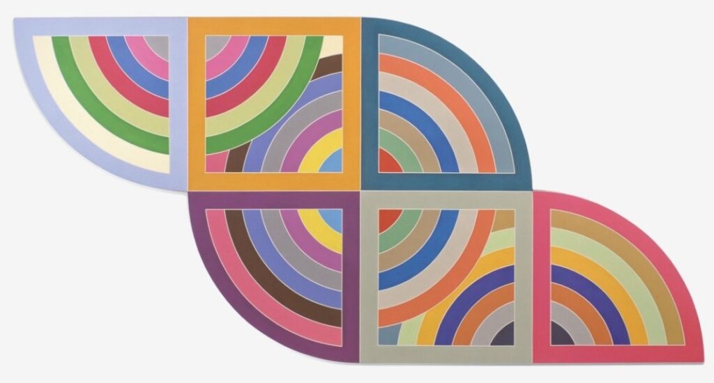 Frank Stella: Frank Stella, Harran II, 1967, 120 in x 240 in (304.8 cm x 609.6 cm), Solomon R. Guggenheim Museum, New York City, NY, USA, © Frank Stella, Artists Rights Society (ARS) New York.
