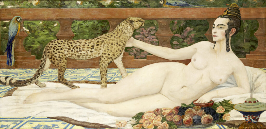 Jacqueline Marval: Jacqueline Marval, Odalisque au Guépard, 1900, private collection. Comité Jacqueline Marval.
