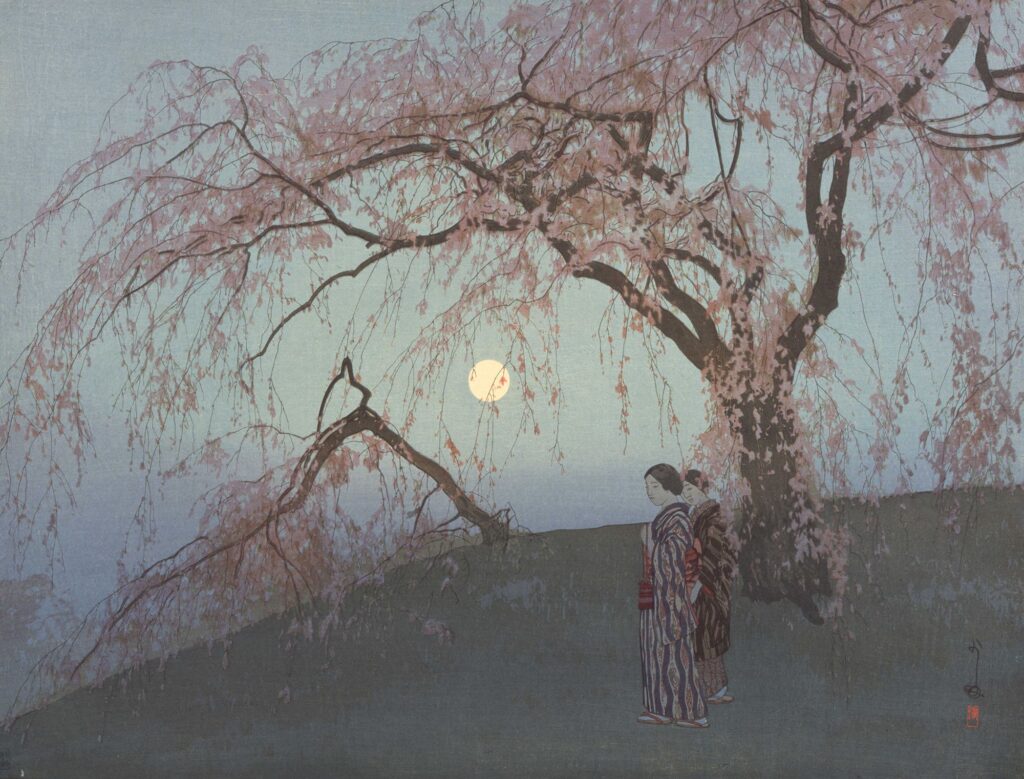 Yoshida: Hiroshi Yoshida, Kumoi Cherry Trees, 1926. Courtesy Fukuoka Art Museum.
