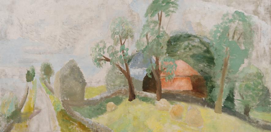 Kettle's Yard: Winifred Nicholson, Roman Road (Landscape with Two Houses), 1926, Kettle’s Yard, University of Cambridge, Cambridge, UK. Trustees of Winifred Nicholson/Kettle’s Yard.
