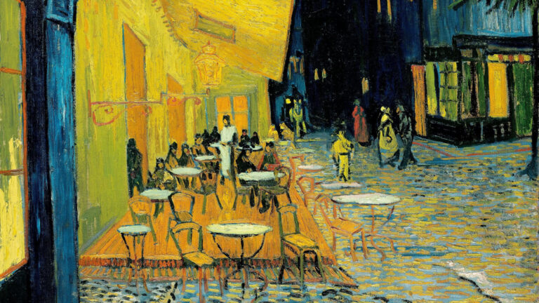 Van Gogh Terrace: Vincent van Gogh, Terrace of a Café at Night, 1888, Kröller-Müller Museum, Otterlo, Netherlands. Detail.
